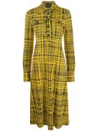 Erika Cavallini Grid Pattern Shirt Dress - Yellow