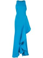 Badgley Mischka Oversized Ruffle Dress - Blue