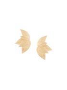 Meadowlark Etched 5 Leaves Studs - Metallic