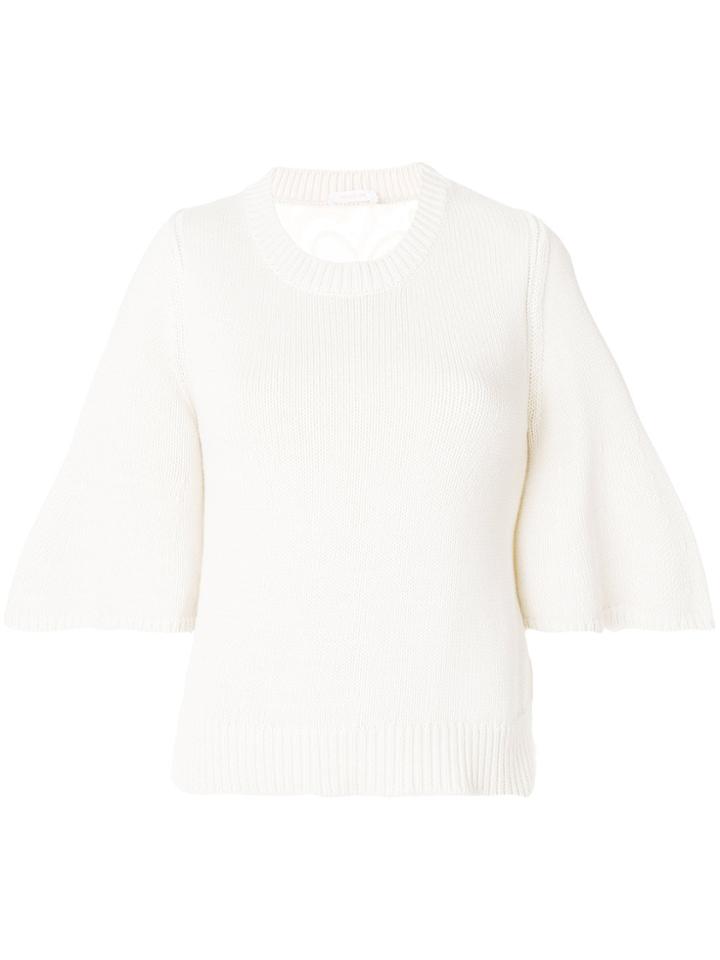 See By Chloé Flared Cuff Sweater - White