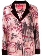 F.r.s For Restless Sleepers Botanical Print Silk Jacket - Red