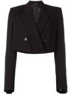 Maison Margiela Cropped Boxy Blazer, Women's, Size: 40, Black, Viscose/spandex/elastane/cotton