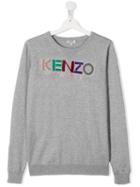 Kenzo Kids Teen Embroidered Logo Jumper - Grey