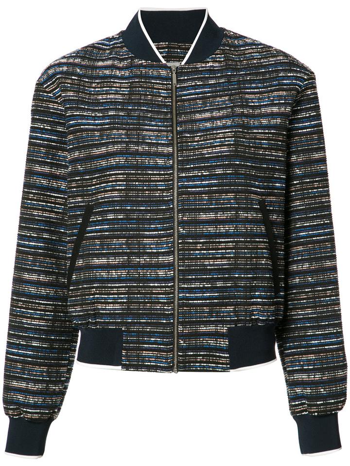 Grey Jason Wu - Tweed Bomber Jacket - Women - Cotton - 4, Black, Cotton