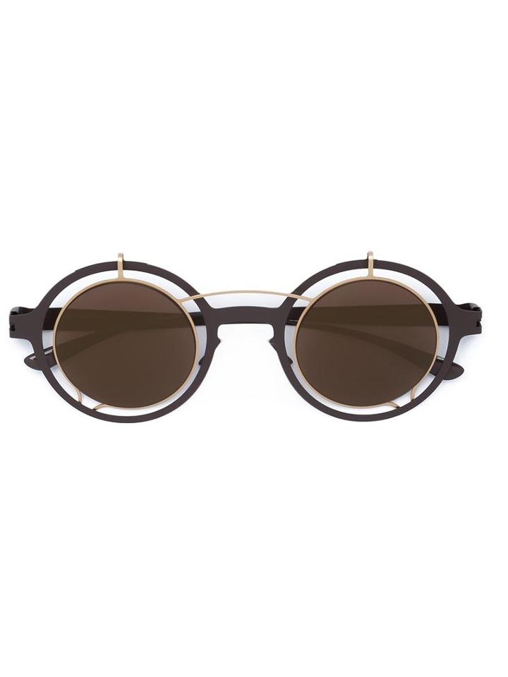 Mykita - 'madeleine' Sunglasses - Unisex - Metal - One Size, Brown, Metal