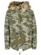 Mr & Mrs Italy Camouflage Short Parka - Green