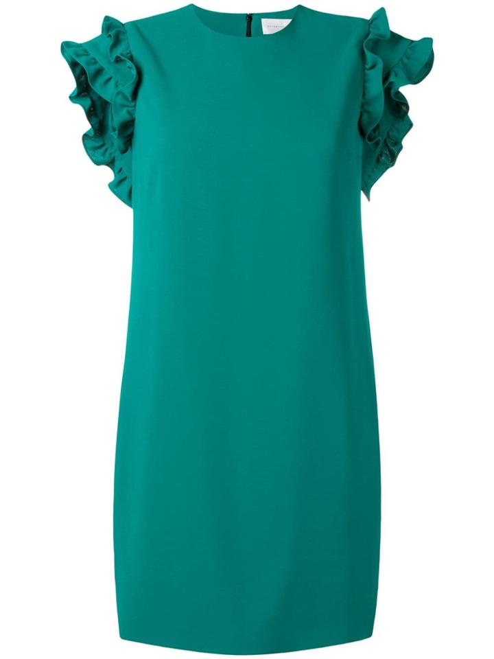 Victoria Victoria Beckham Ruffled Sleeve Dress - Green