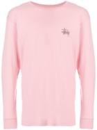 Stussy Logo Print Sweatshirt - Pink & Purple