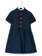 Vivetta Kids - Hands Embroidered Collar Dress - Kids - Cotton - 10 Yrs, Blue