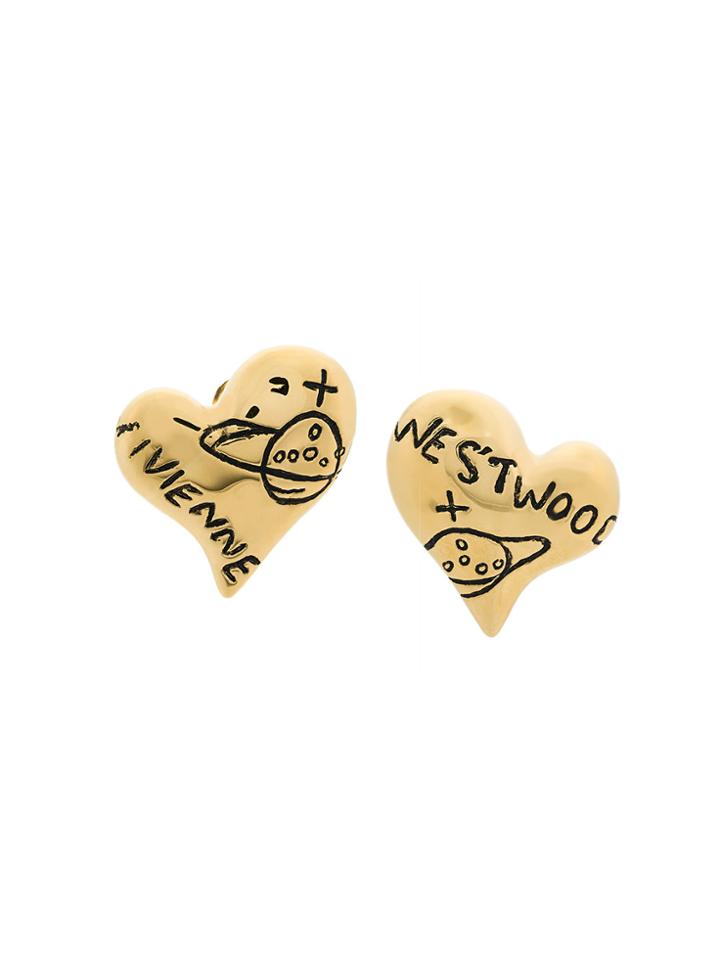 Vivienne Westwood Heart Earrings - Metallic