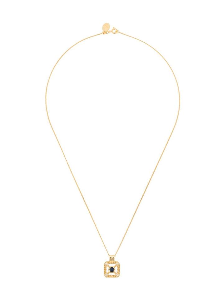 V Jewellery Eleanor Square Pendant Necklace - Gold