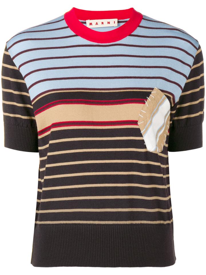 Marni Striped Fine Knit Top - Brown