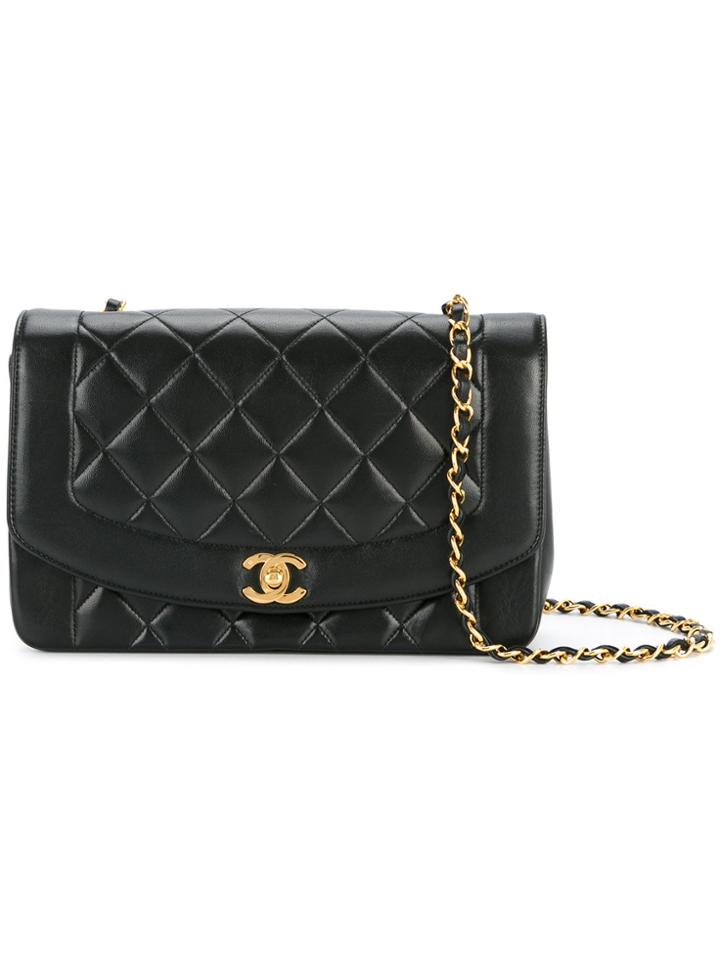 Chanel Vintage Quilted Chain Shoulder Bag - Black