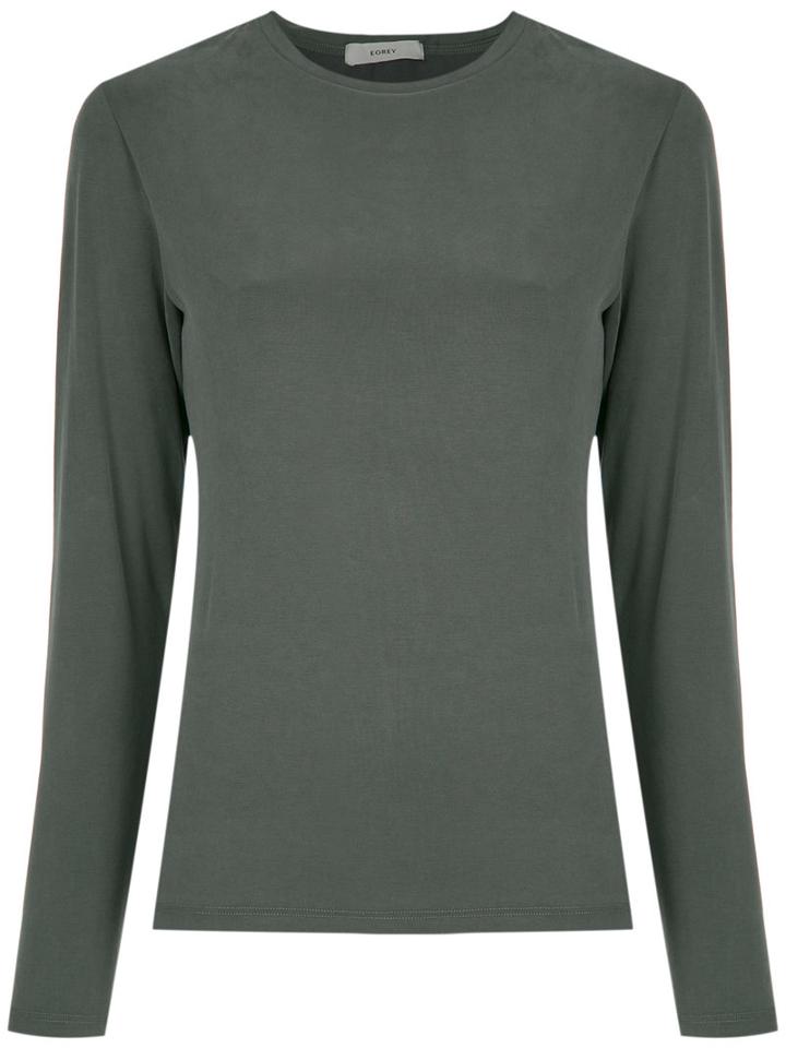 Egrey - Long Sleeves T-shirt - Women - Polyester/spandex/elastane/viscose - 40, Green, Polyester/spandex/elastane/viscose