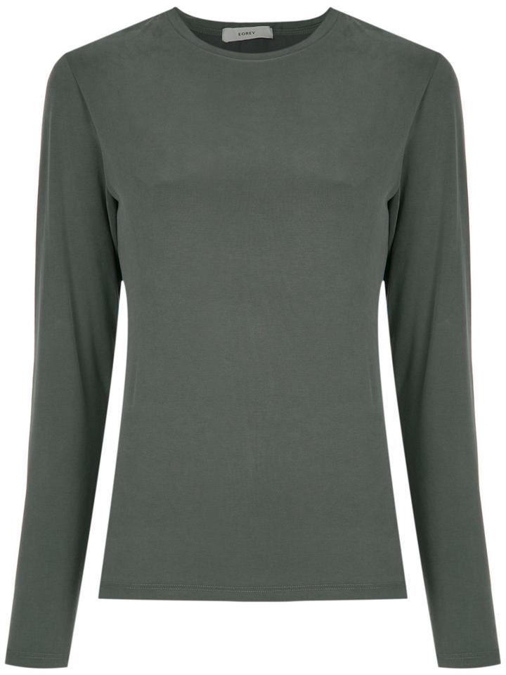 Egrey - Long Sleeves T-shirt - Women - Polyester/spandex/elastane/viscose - 40, Green, Polyester/spandex/elastane/viscose