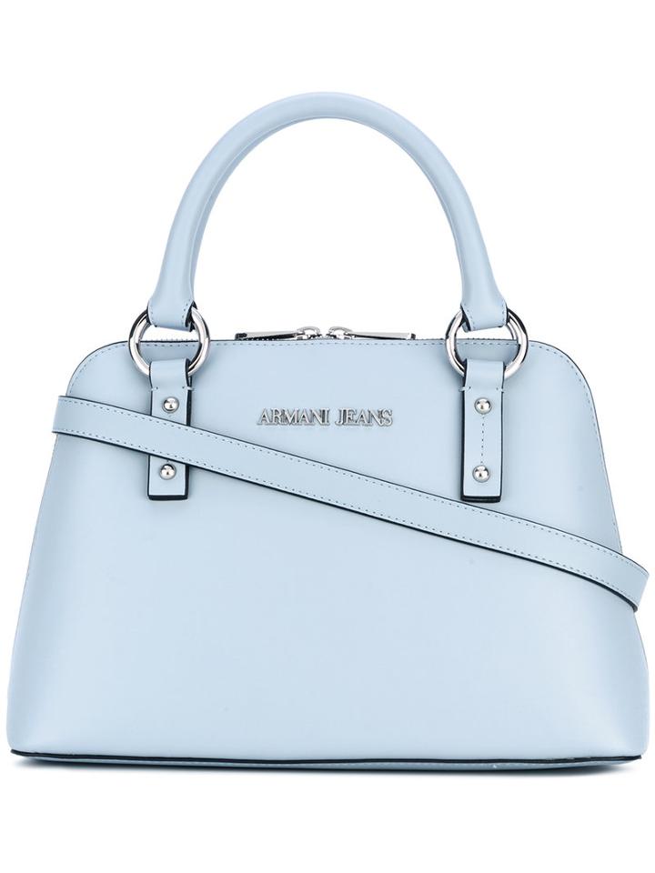 Armani Jeans - Double Handles Small Tote - Women - Polyurethane - One Size, Blue, Polyurethane