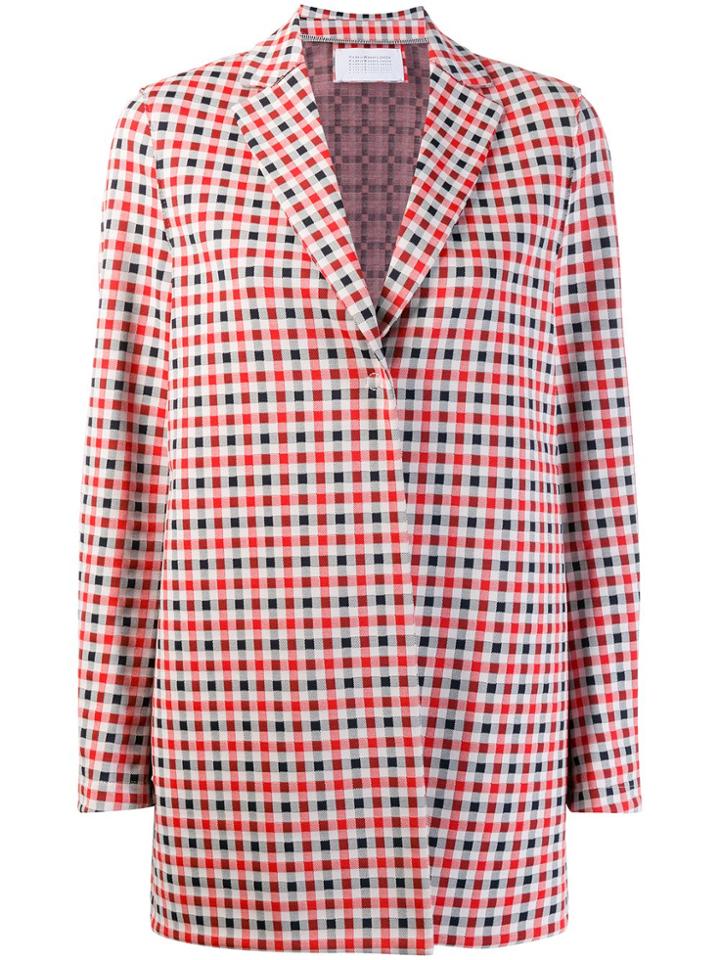 Harris Wharf London Gingham Check Blazer - Red