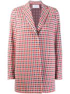 Harris Wharf London Gingham Check Blazer - Red