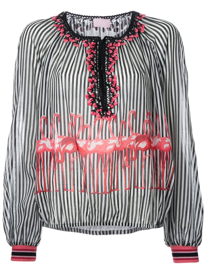 Giamba Striped Blouse, Women's, Size: 42, Black, Cotton