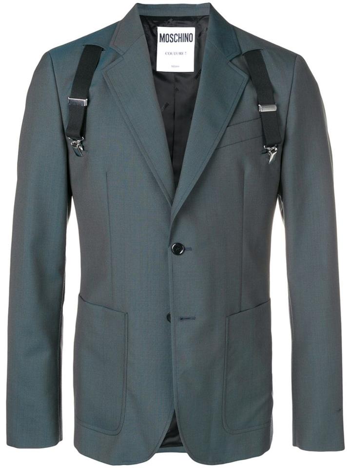 Moschino Shoulder Strap Blazer - Grey