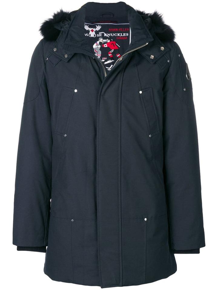 Moose Knuckles Padded Parka Coat - Blue