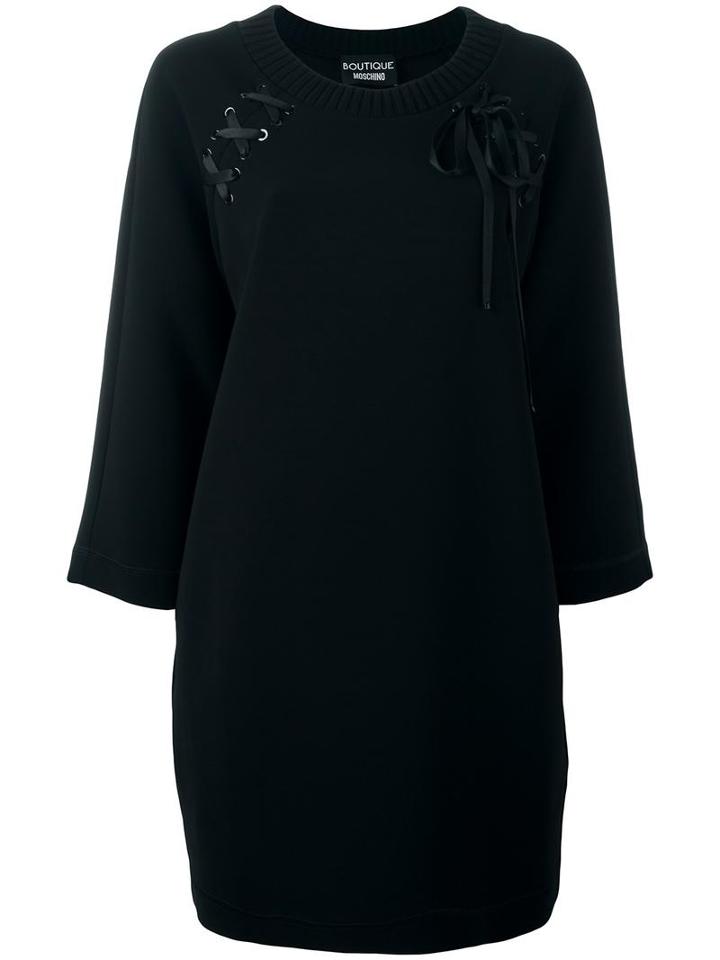 Boutique Moschino Lace Detail Jumper Dress, Women's, Size: 44, Black, Virgin Wool/triacetate/polyester