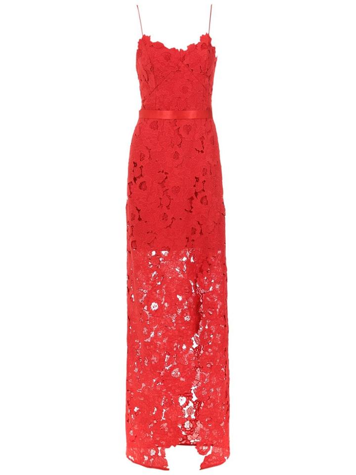 Tufi Duek Lace Long Dress - Red