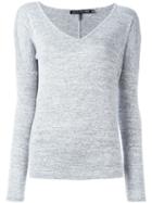 Rag & Bone /jean Long Sleeve V-neck Top, Women's, Size: Xs, Grey, Polyester/spandex/elastane/rayon