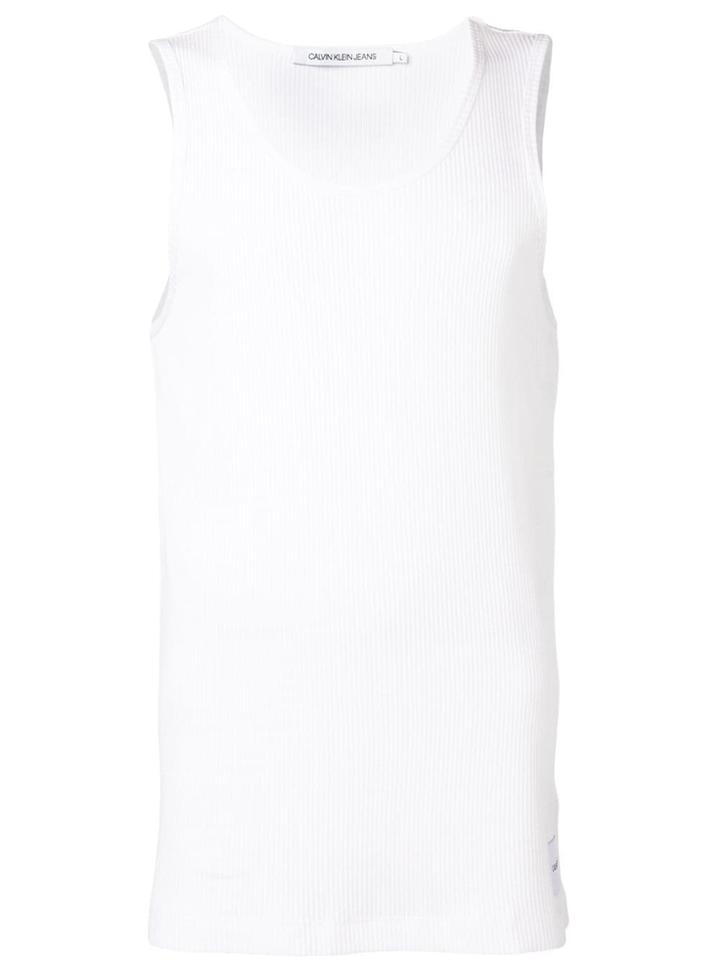 Calvin Klein Jeans Ribbed Vest Top - White