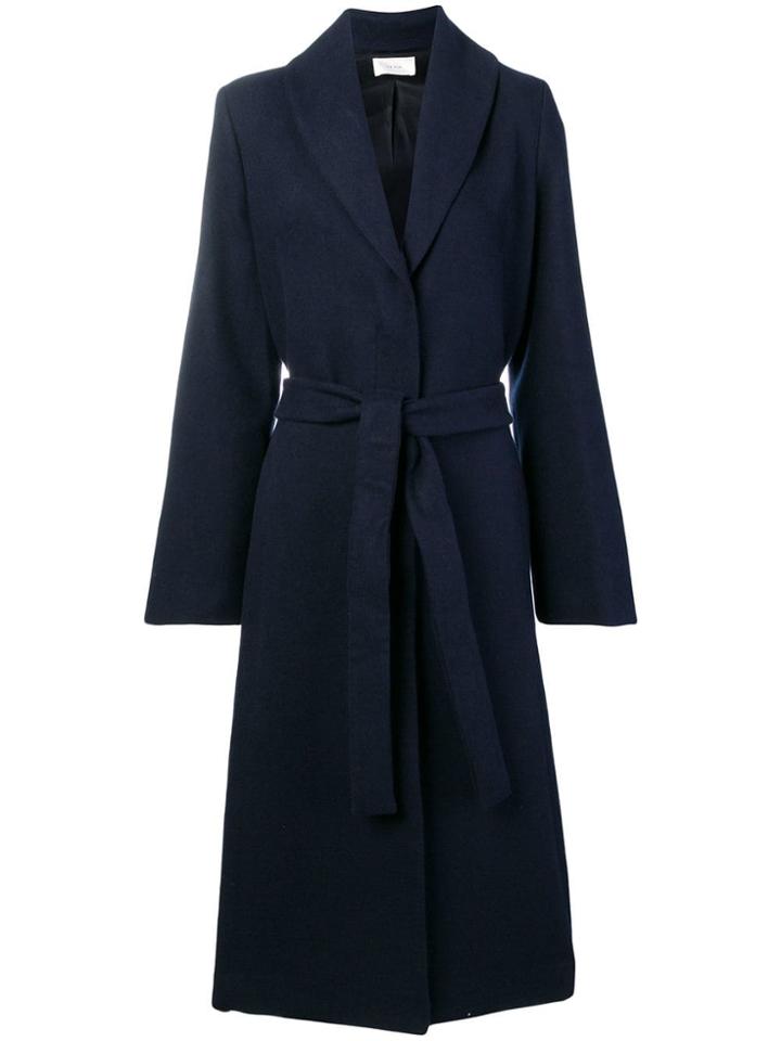The Row Long Belted Coat - Blue