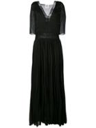 Forte Forte - Lace Insert Pleated Dress - Women - Silk/cotton - Ii, Black, Silk/cotton
