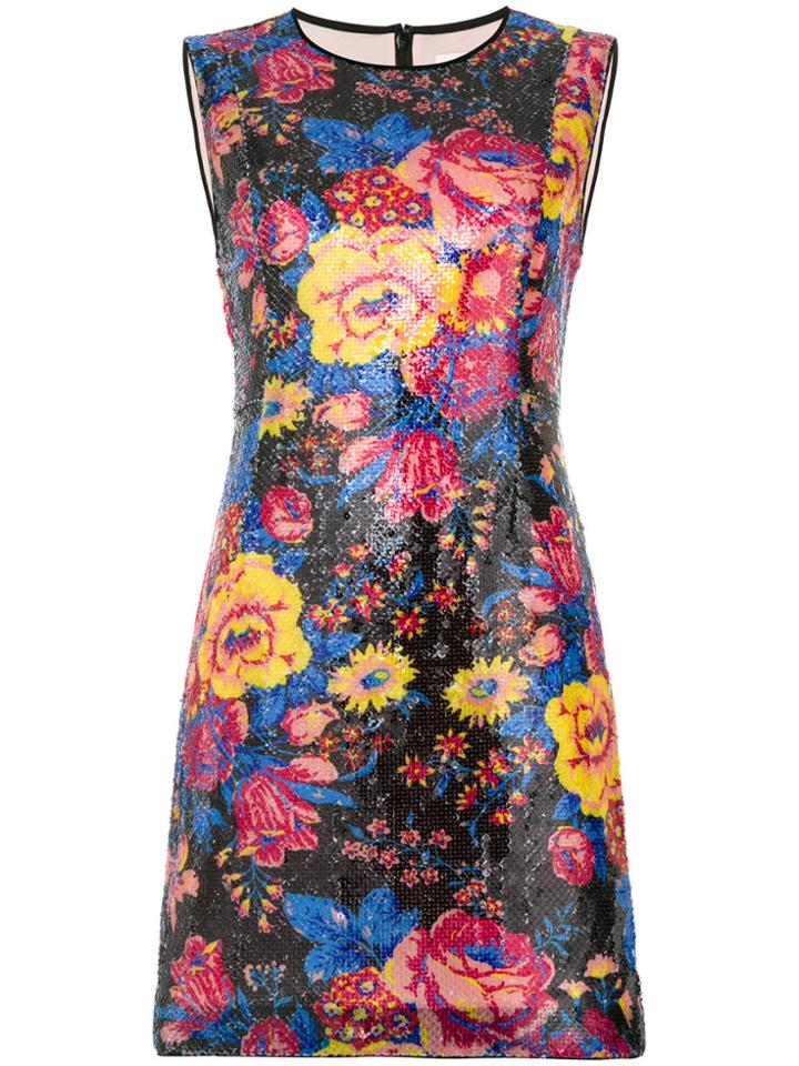 Dvf Diane Von Furstenberg Floral Sequin Sleeveless Dress - Multicolour