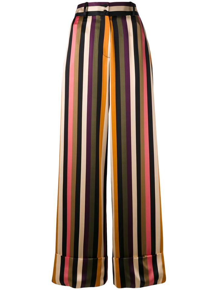 Petar Petrov Striped Trousers, Women's, Size: 38, Silk