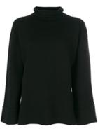 Andrea Ya'aqov Roll Neck Knitted Top - Black