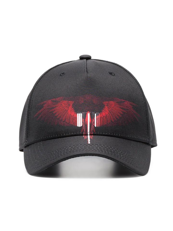 Marcelo Burlon County Of Milan Black And Red Tarter Wings Baseball Cap