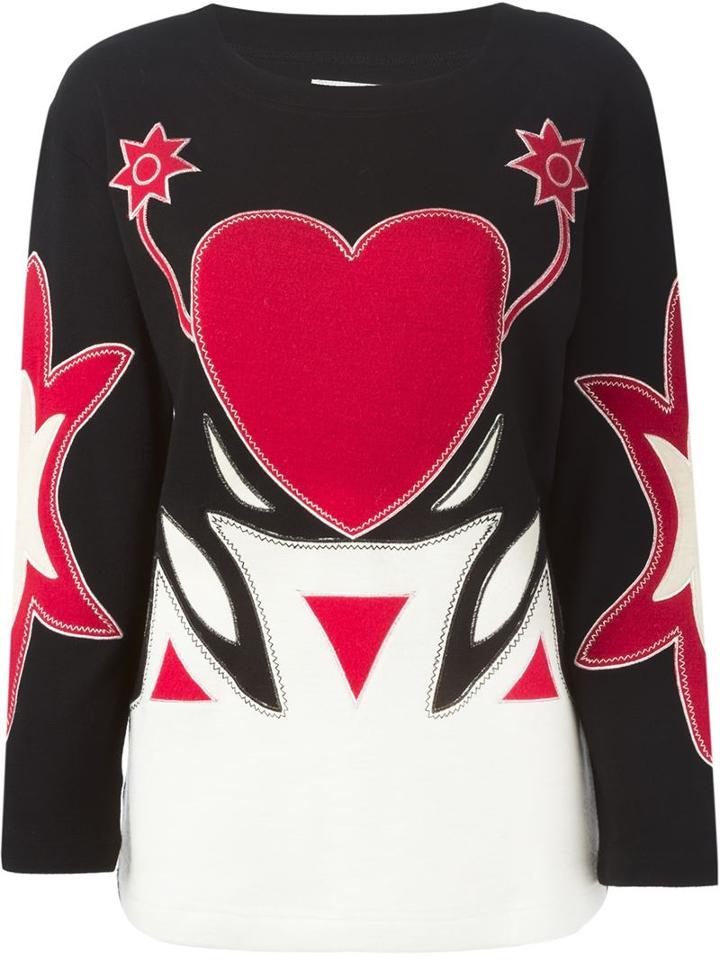 Moschino Vintage Applique Heart Sweater