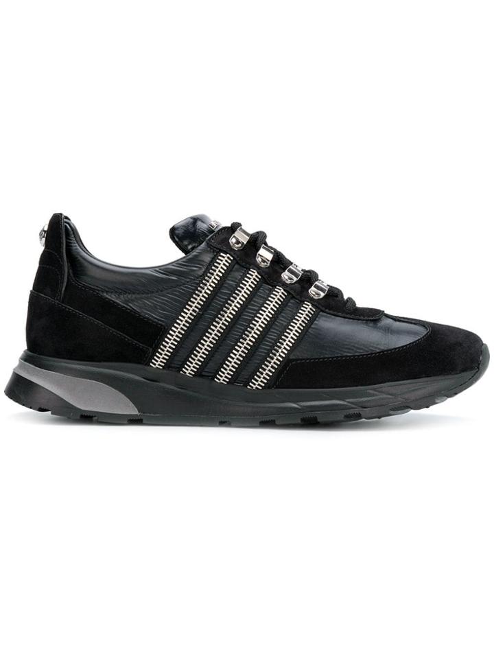 Balmain Side Zip Low Top Sneakers - Black