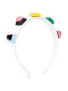 Fendi Kids - Studded Headband - Kids - Calf Leather - One Size, Girl's, White