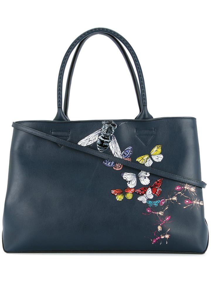 Demanumea Printed Tote Bag - Blue