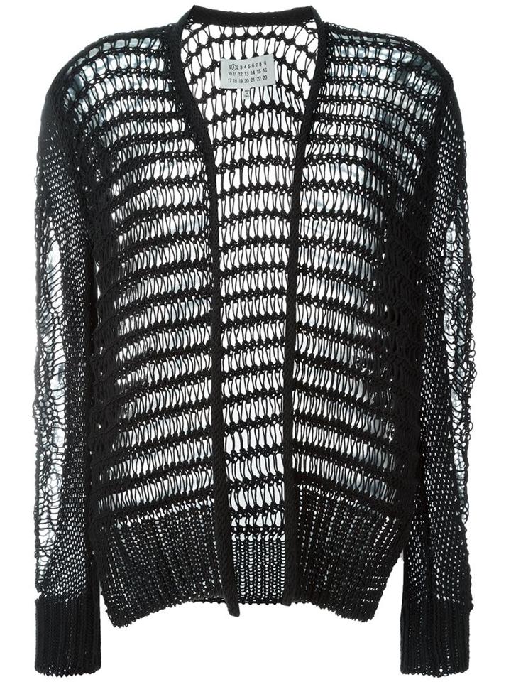 Maison Margiela Loose Knit Cardigan, Women's, Size: S, Black, Cotton/polyamide