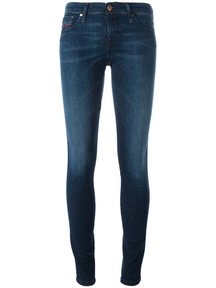 Diesel Stonewashed Skinny Jeans, Women's, Size: 30, Blue, Cotton/polyester/spandex/elastane