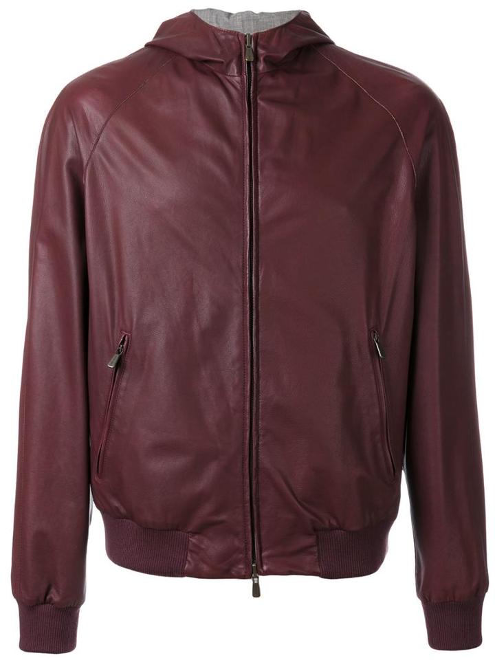 Loro Piana Reversible Bomber, Men's, Size: Medium, Red, Silk/cashmere/calf Leather/cotton