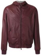 Loro Piana Reversible Bomber, Men's, Size: Medium, Red, Silk/cashmere/calf Leather/cotton