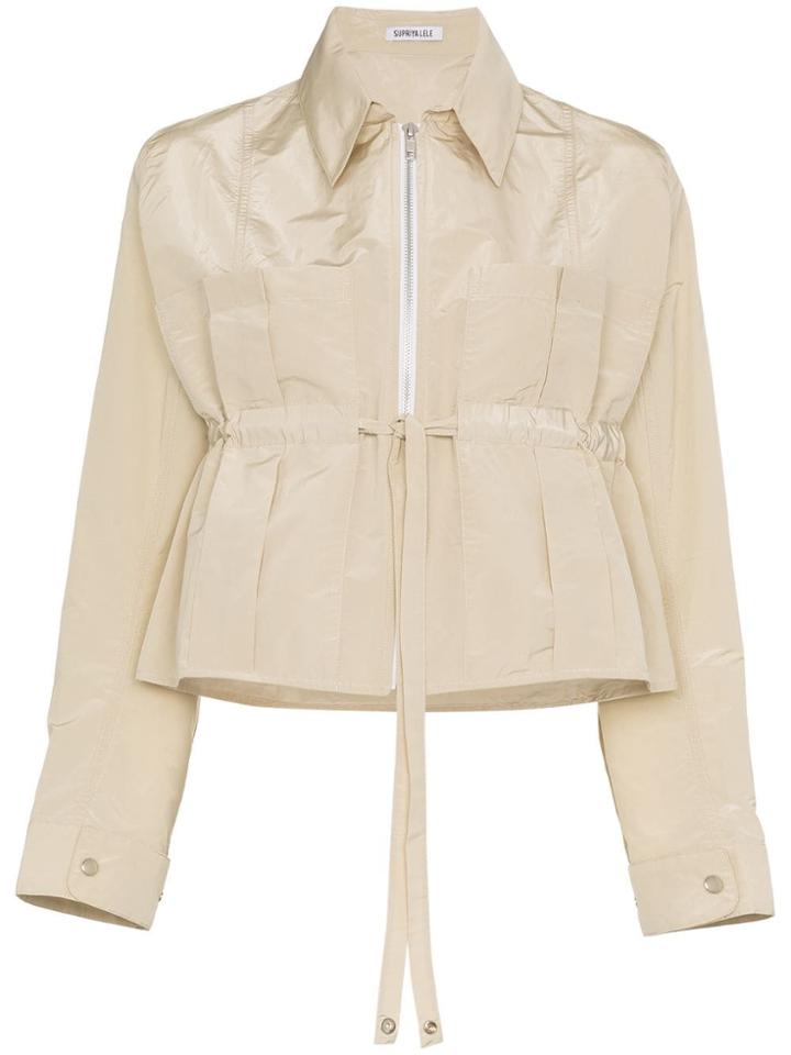 Supriya Lele Cropped Drawstring Jacket - Neutrals