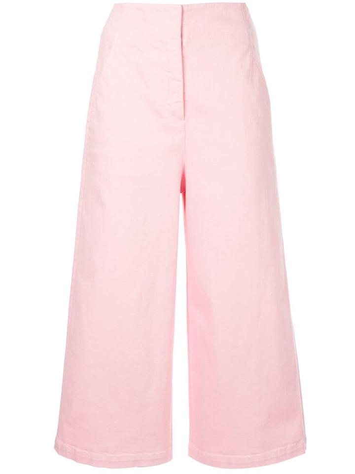 Tibi High-waisted Cropped Jeans - Pink & Purple