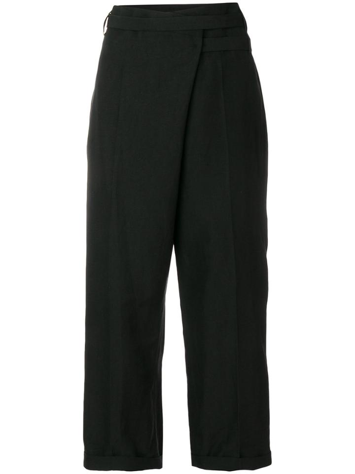 Ivan Grundahl Wrap Cropped Trousers - Black