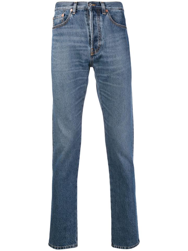 Valentino Washed Slim Fit Jeans - Blue