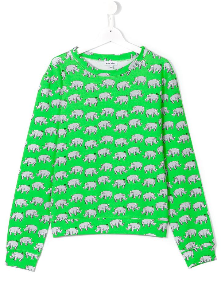 Au Jour Le Jour Kids Rhinoceros Sweatshirt, Boy's, Size: 14 Yrs, Green