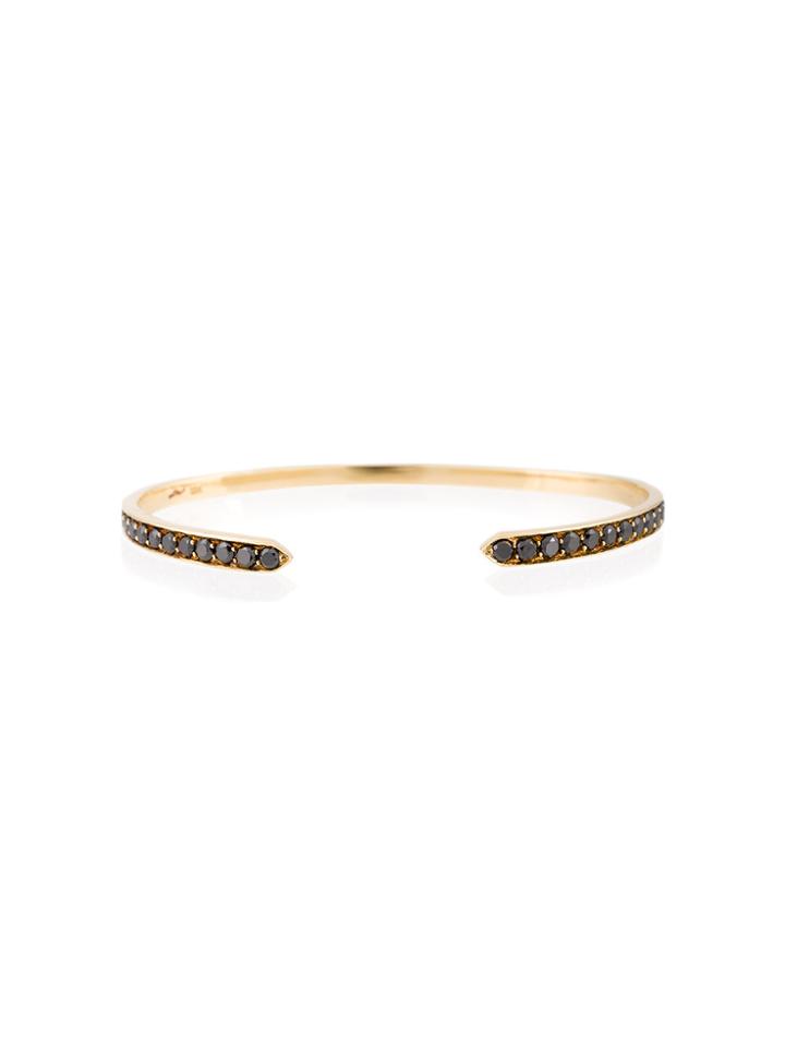 Lizzie Mandler Fine Jewelry Diamond Chevron Bangle - Metallic