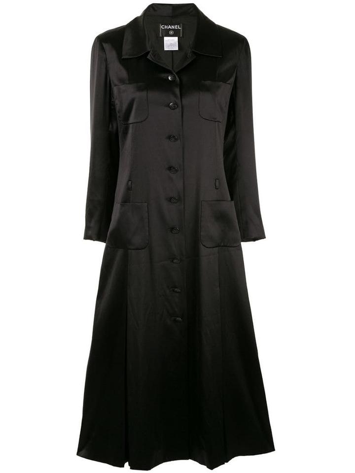Chanel Pre-owned Pleated Coat - Black
